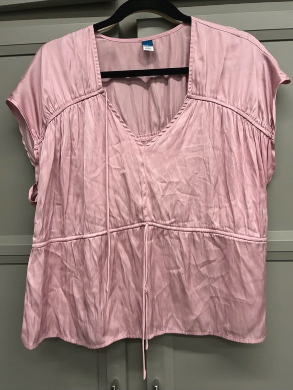 Old Navy Light Pink V-Neck Tie-Front Tunic